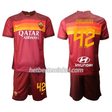 AS Roma Amadou Diawara 42 Kind Voetbaltenues Thuis 2020/21 - SS (+ Korte broeken)